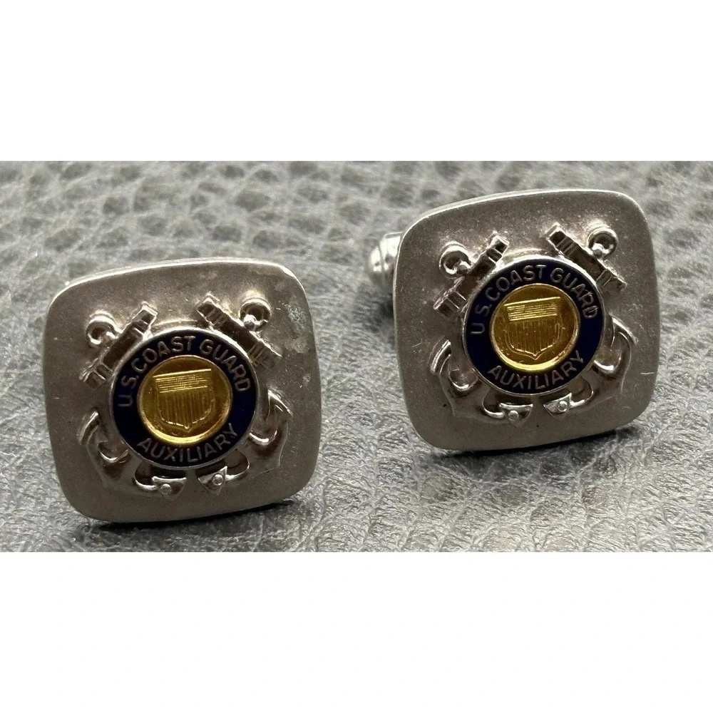 US Coast Guard Auxiliary Silver Tone Gold Tone Cufflinks
